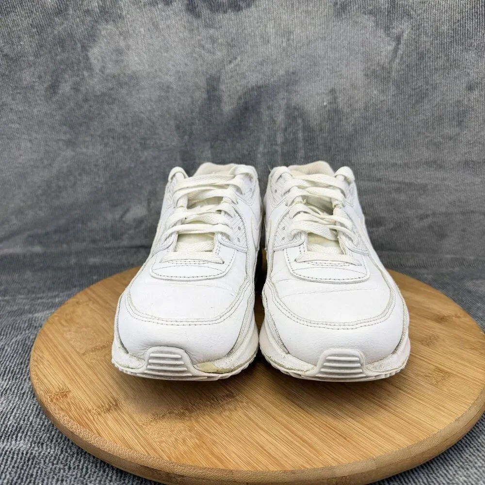 Nike Air Max 90 Shoes Boys Size 7Y White Leather Running Sneakers CD6864-133